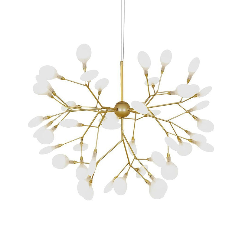 Firefly Shade Chandelier Pendant Light Nordic Living Room LED Hanging Light in Gold