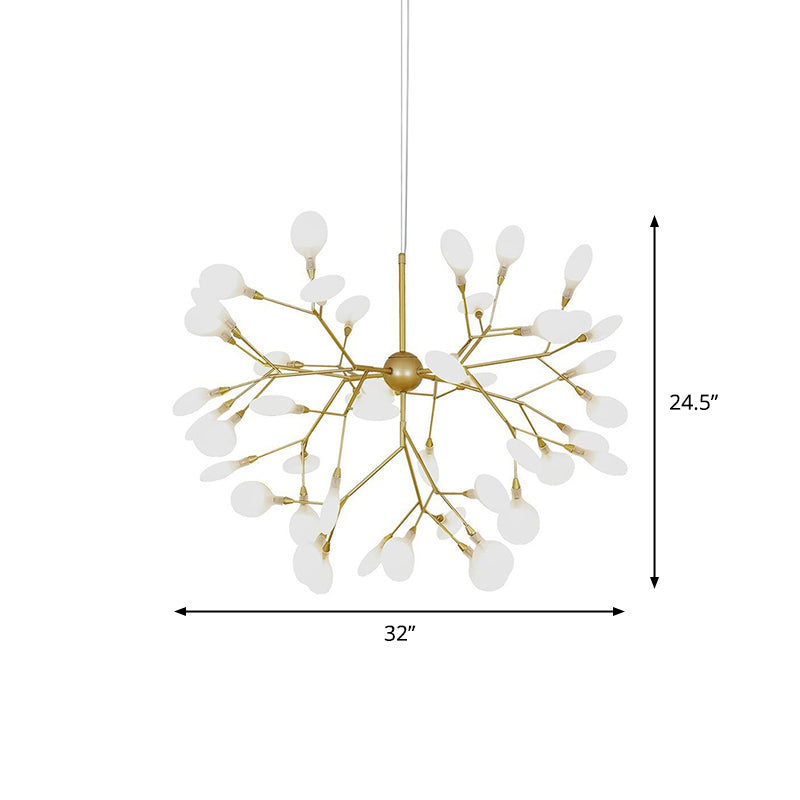 Firefly Shade Chandelier Pendant Light Nordic Living Room LED Hanging Light in Gold