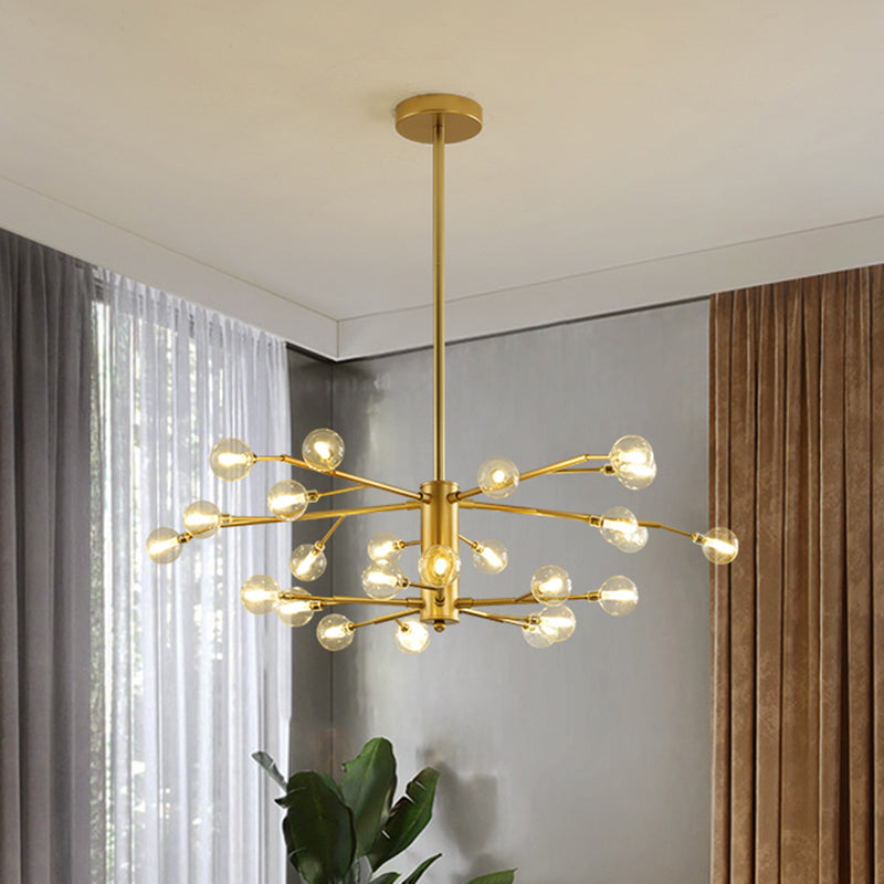 Branch Shaped Living Room LED Suspension Light Metallic Nordic Style Chandelier Light