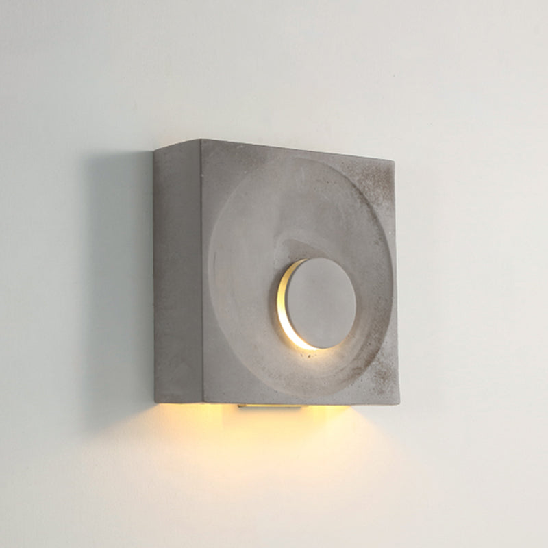 Nordic Style Square Shaped LED Wall Sconce Light Cement Bedroom Wall Mounted Lighting