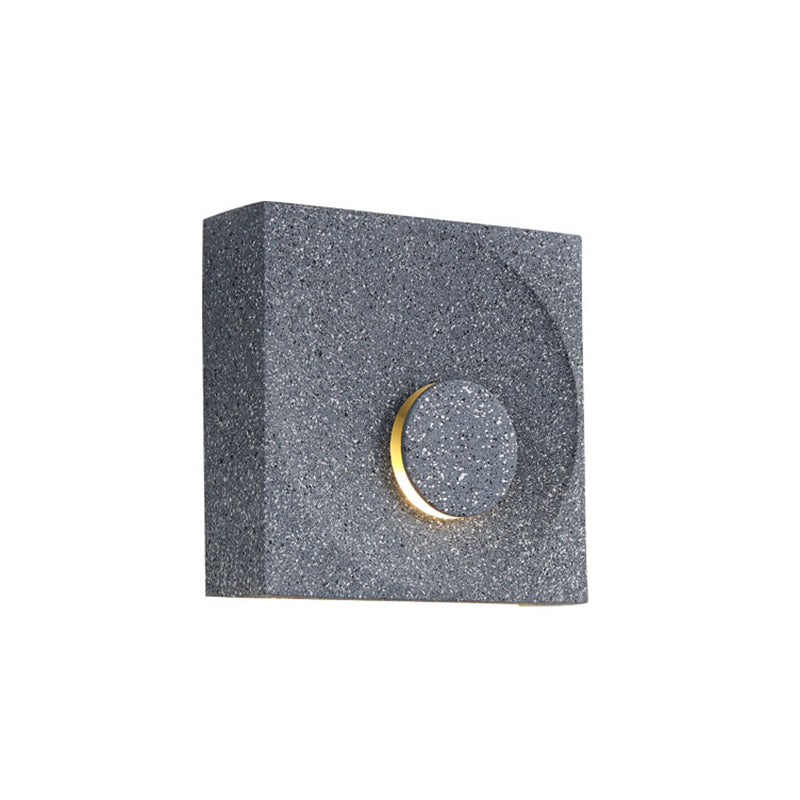 Nordic Style Square Shaped LED Wall Sconce Light Cement Bedroom Wall Mounted Lighting