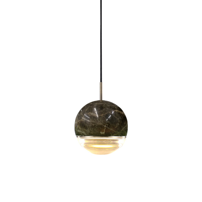 Dome Pendant Light Simplicity Marble Single-Bulb Dining Room Suspension Light Fixture