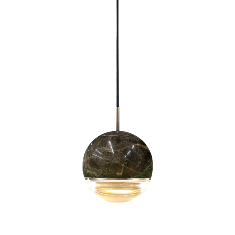 Dome Pendant Light Simplicity Marble Single-Bulb Dining Room Suspension Light Fixture