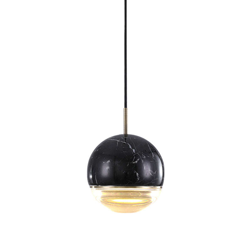 Dome Pendant Light Simplicity Marble Single-Bulb Dining Room Suspension Light Fixture