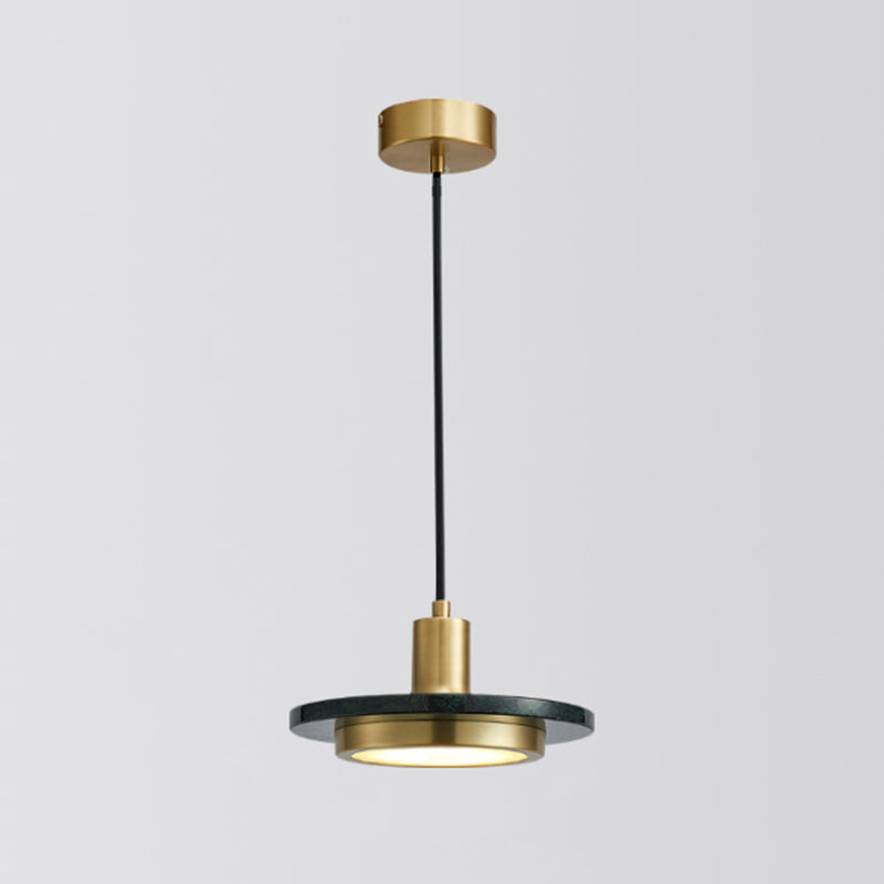 Shaded Dining Room Suspension Lighting Marble 1 Head Minimalistic Pendant Ceiling Light