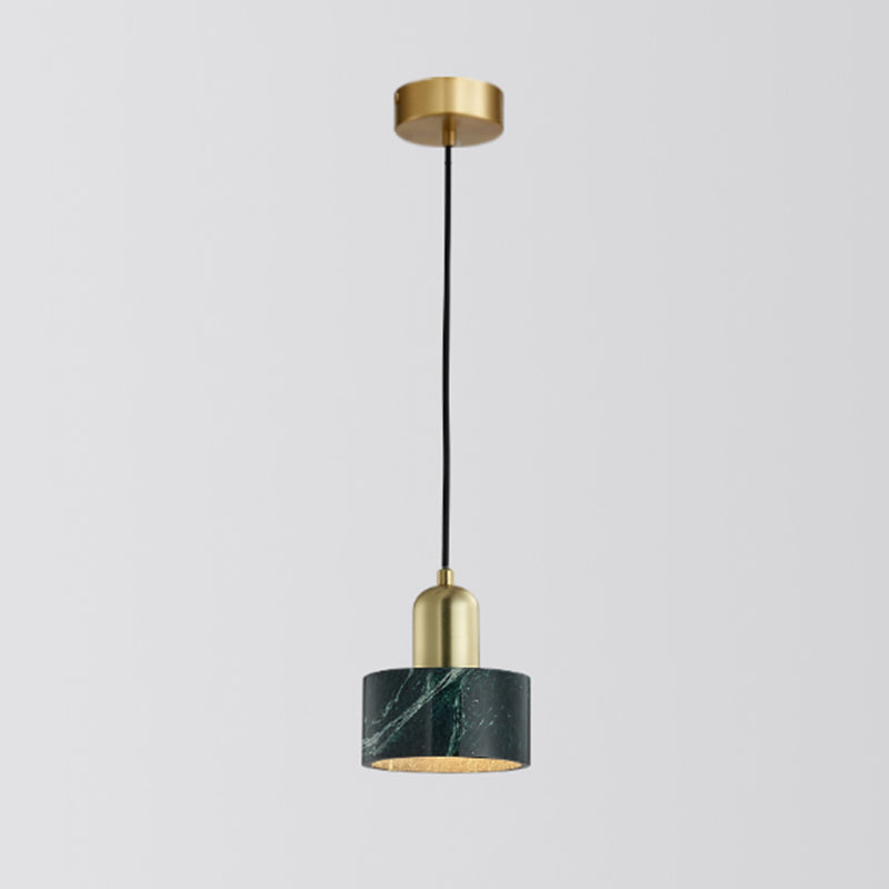 Shaded Dining Room Suspension Lighting Marble 1 Head Minimalistic Pendant Ceiling Light
