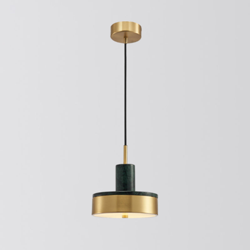 Shaded Dining Room Suspension Lighting Marble 1 Head Minimalistic Pendant Ceiling Light