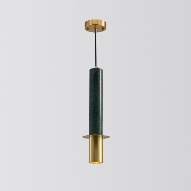 Shaded Dining Room Suspension Lighting Marble 1 Head Minimalistic Pendant Ceiling Light