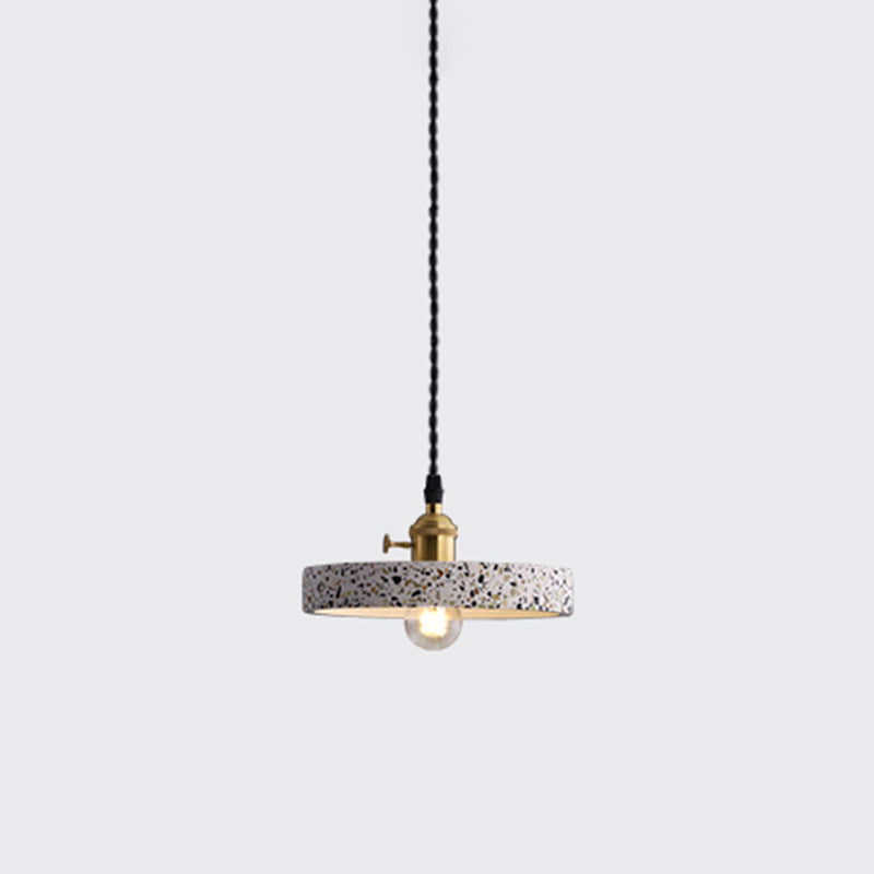 Geometric Dining Room Suspension Lighting Terrazzo 1 Head Minimalistic Pendant Ceiling Light