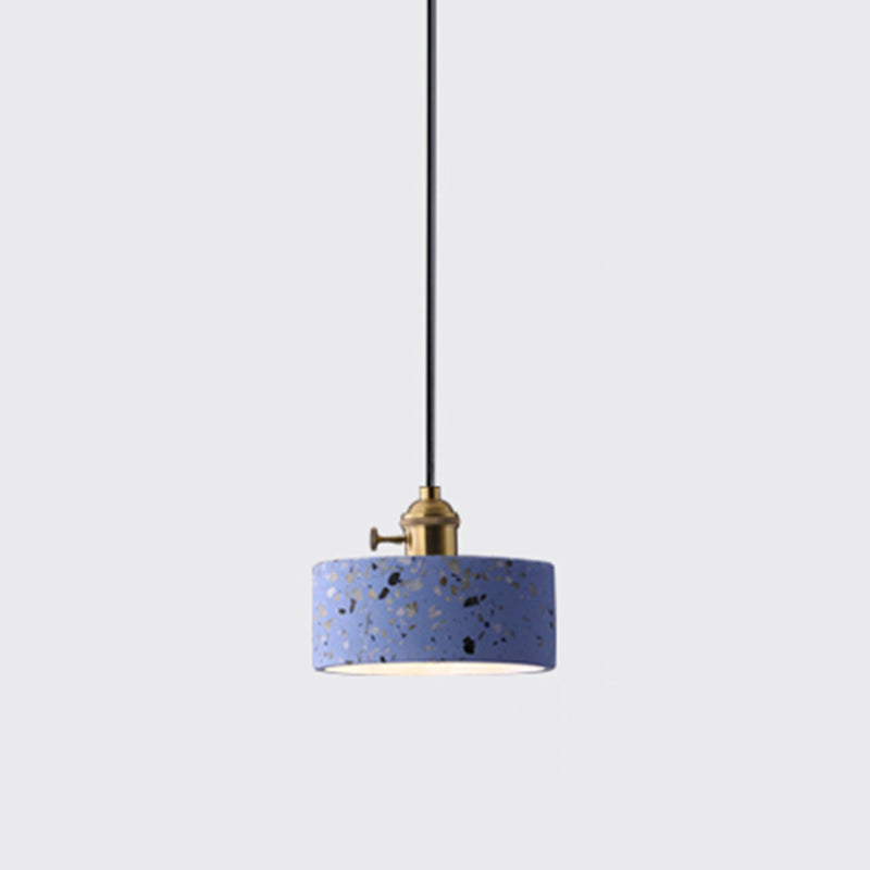 Geometric Dining Room Suspension Lighting Terrazzo 1 Head Minimalistic Pendant Ceiling Light