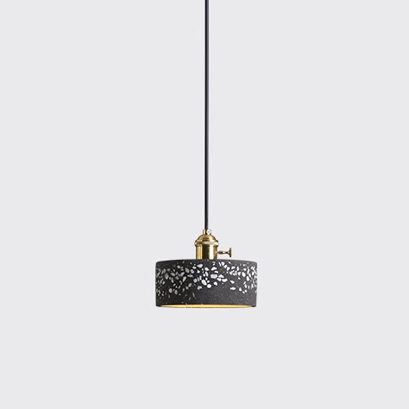 Geometric Dining Room Suspension Lighting Terrazzo 1 Head Minimalistic Pendant Ceiling Light