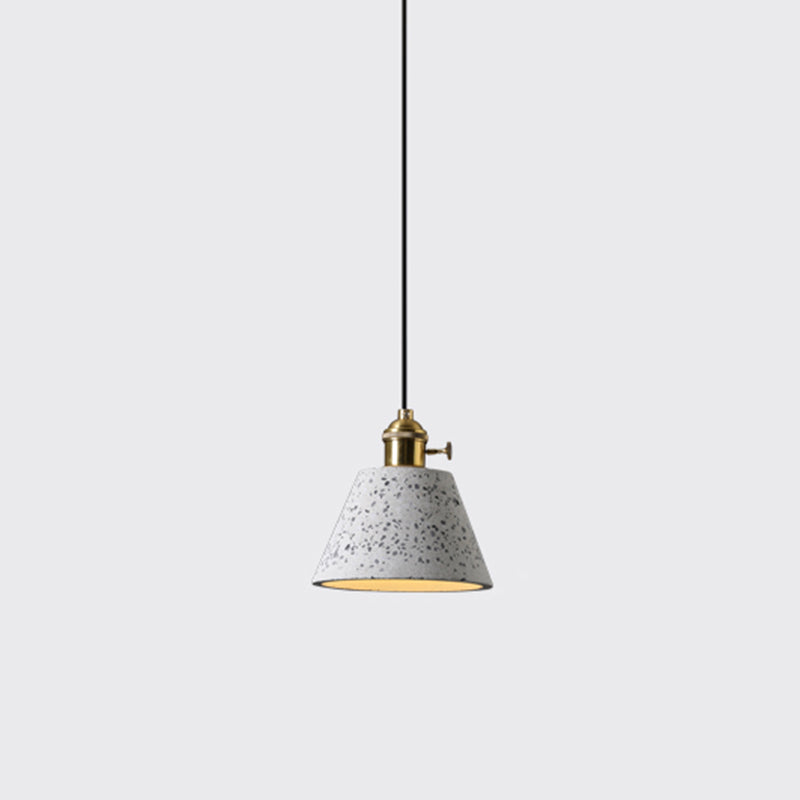 Geometric Dining Room Suspension Lighting Terrazzo 1 Head Minimalistic Pendant Ceiling Light