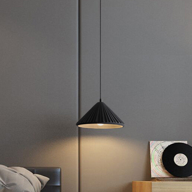 Conical bed plafond licht geribbeld cement 1 lamp moderne stijl hangende lamp voor eetkamer