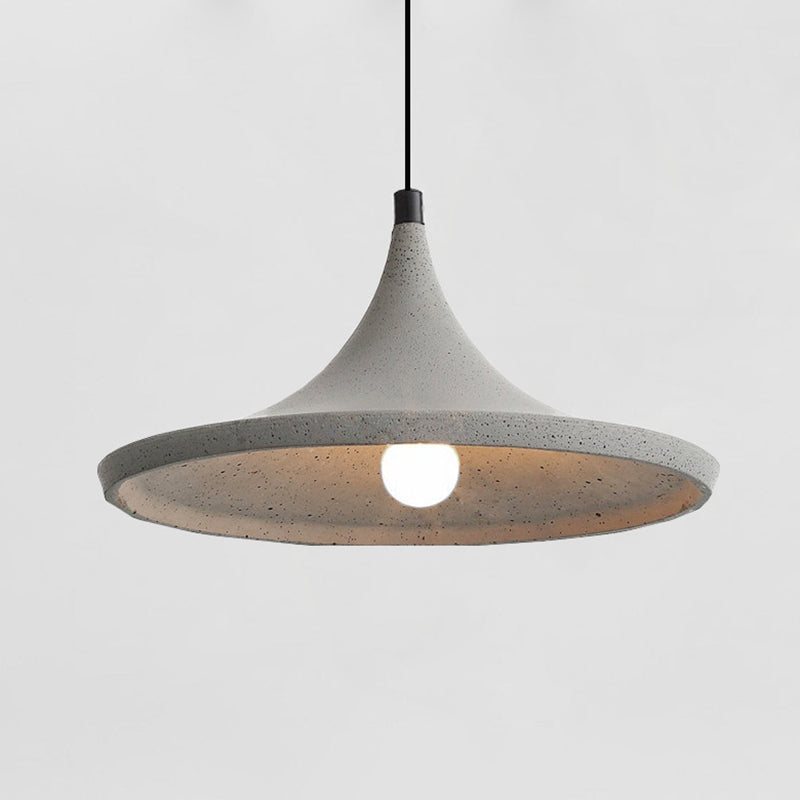 Cone Suspension Lighting Simplicity Cement 1 Head Dining Room Pendant Ceiling Light in Grey