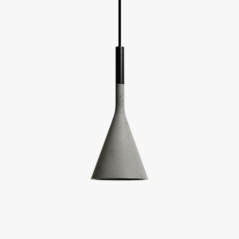 Funnel Dining Room Suspension Lighting Cement 1 Head Minimalist Pendant Ceiling Light in Grey