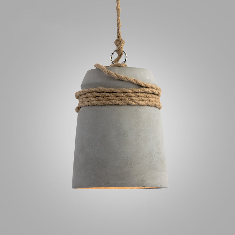 Bell Suspension Lighting Simplicity Cement Single-Bulb Dining Room Pendant Ceiling Light