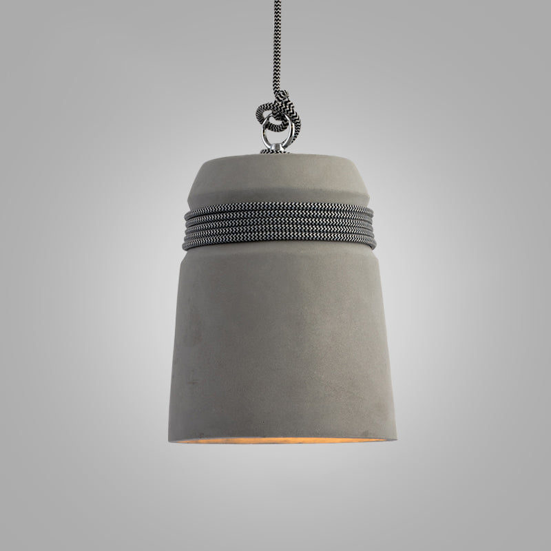 Bell Suspension Lighting Simplicity Cement Single-Bulb Dining Room Pendant Ceiling Light
