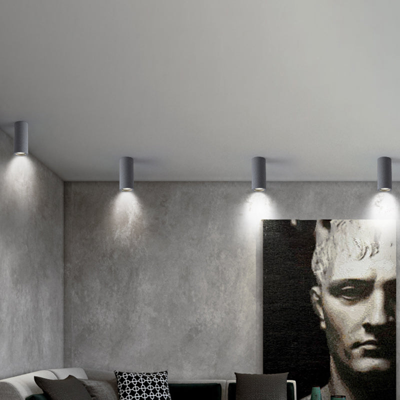 Cilindergang Inbouwplafondlamp Cement Minimalistische LED-inbouwverlichtingsarmatuur