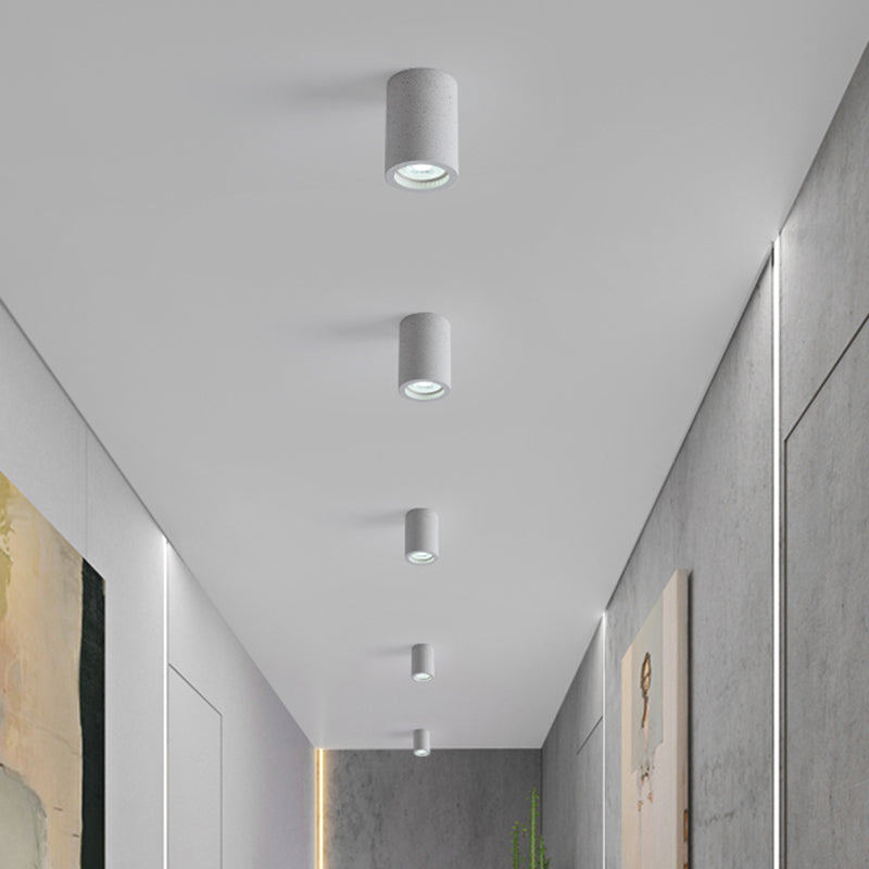 Cilindergang Inbouwplafondlamp Cement Minimalistische LED-inbouwverlichtingsarmatuur