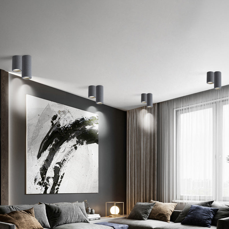 Cilindergang Inbouwplafondlamp Cement Minimalistische LED-inbouwverlichtingsarmatuur