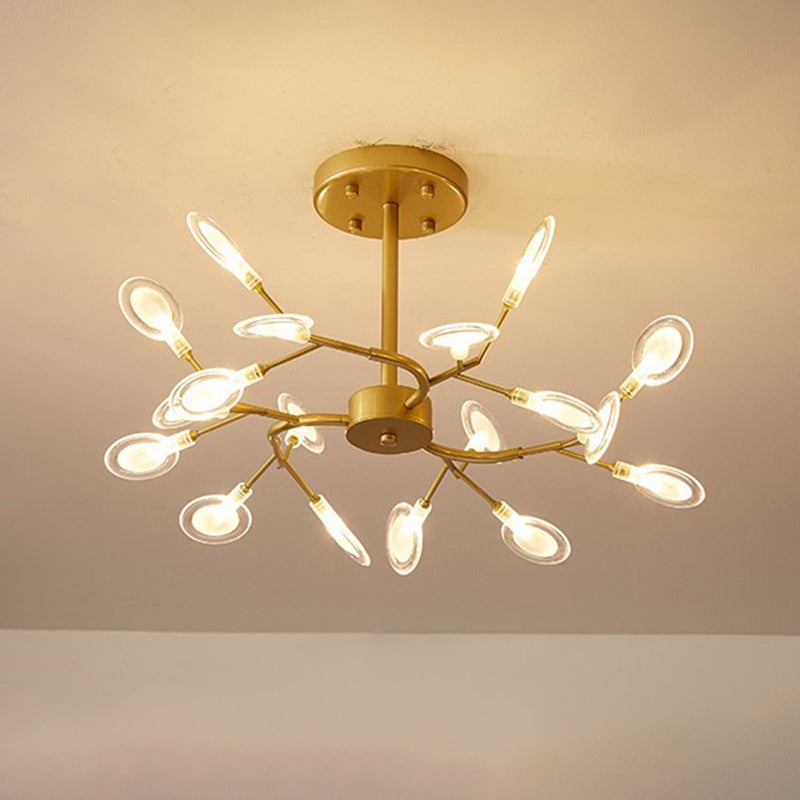 Metal Swirling Branch Chandelier Pendant Light Simplistic LED Hanging Light for Dining Room