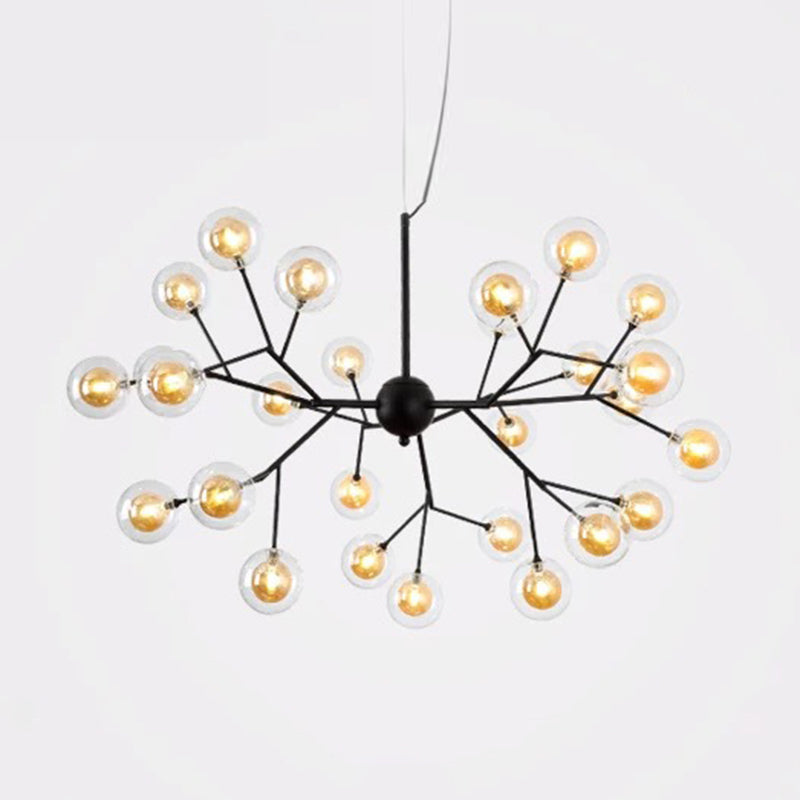 Clear Glass Firefly LED Suspension Light Nordic Style Chandelier Lighting for Living Room