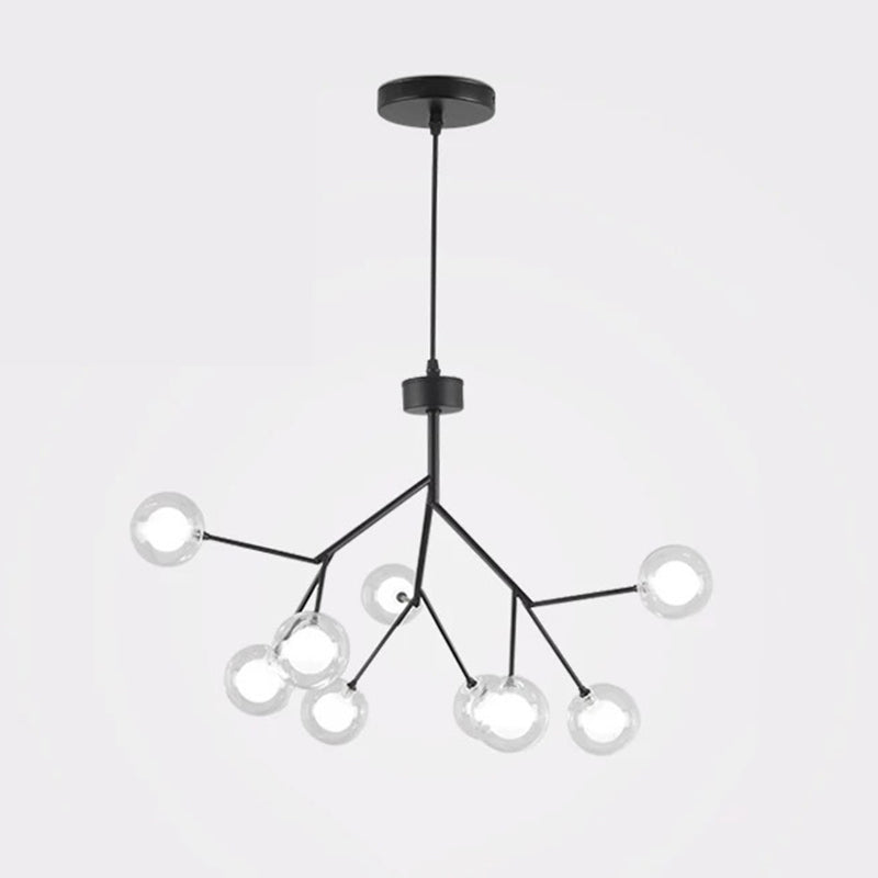 Clear Glass Firefly LED Suspension Light Nordic Style Chandelier Lighting for Living Room