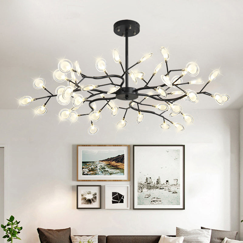 Soggiorno a forma di ramo Illuminazione a soffitto LED Light Metallic Postmodern lampadario