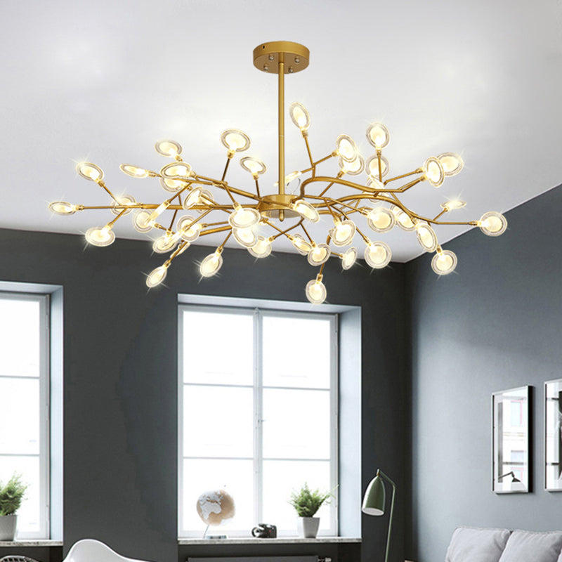 Branch Shaped Living Room LED Ceiling Lighting Metallic Postmodern Chandelier Light Fixture