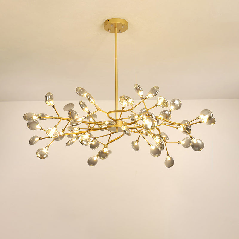 Firefly Shade Living Room Chandelier Light Acrylic Nordic LED Suspension Lighting in Gold