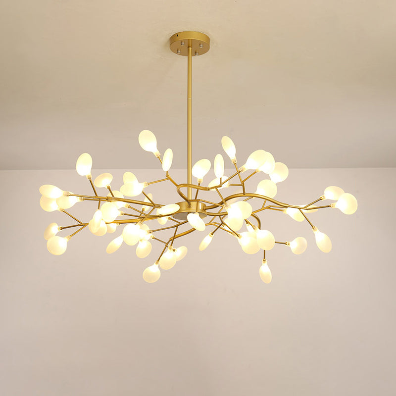 Firefly Shade Living Room Chandelier Light Acrylic Nordic LED Suspension Lighting in Gold