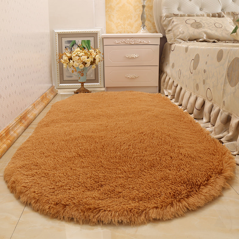 Multi-Color Living Room Rug Nordic Plain Area Carpet Faux Wool Non-Slip Backing Easy Care Rug