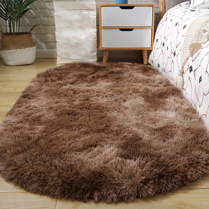 Multi-Color Living Room Rug Nordic Plain Area Carpet Faux Wool Non-Slip Backing Easy Care Rug
