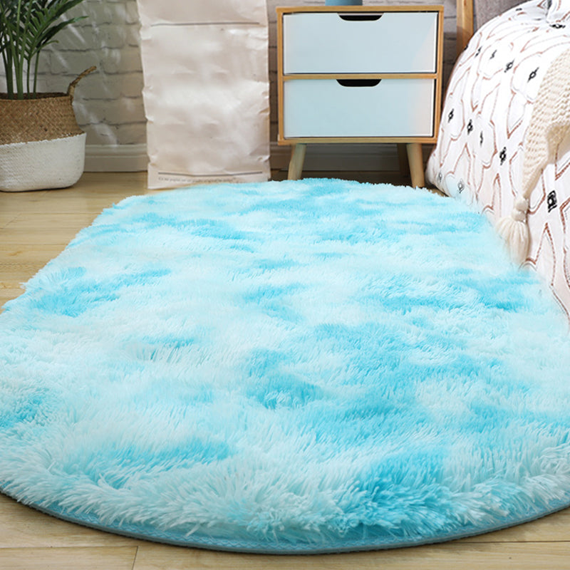 Multi-Color Living Room Rug Nordic Plain Area Carpet Faux Wool Non-Slip Backing Easy Care Rug
