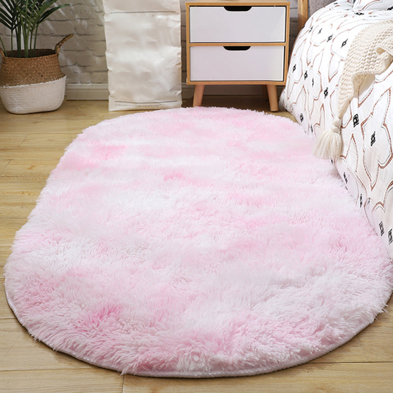 Multi-Color Living Room Rug Nordic Plain Area Carpet Faux Wool Non-Slip Backing Easy Care Rug