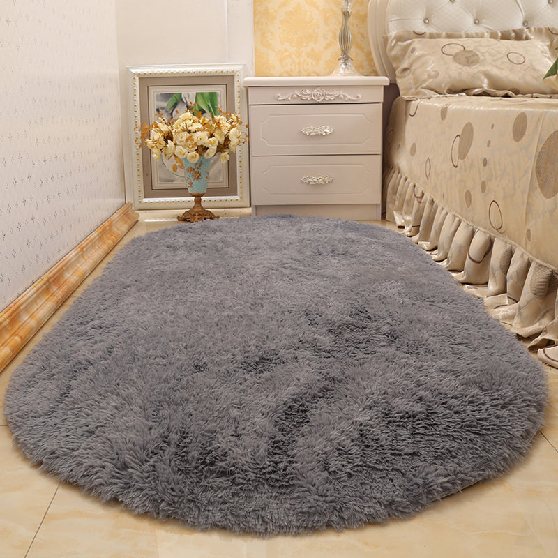 Multi-Color Living Room Rug Nordic Plain Area Carpet Faux Wool Non-Slip Backing Easy Care Rug
