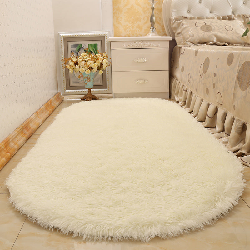 Multi-Color Living Room Rug Nordic Plain Area Carpet Faux Wool Non-Slip Backing Easy Care Rug