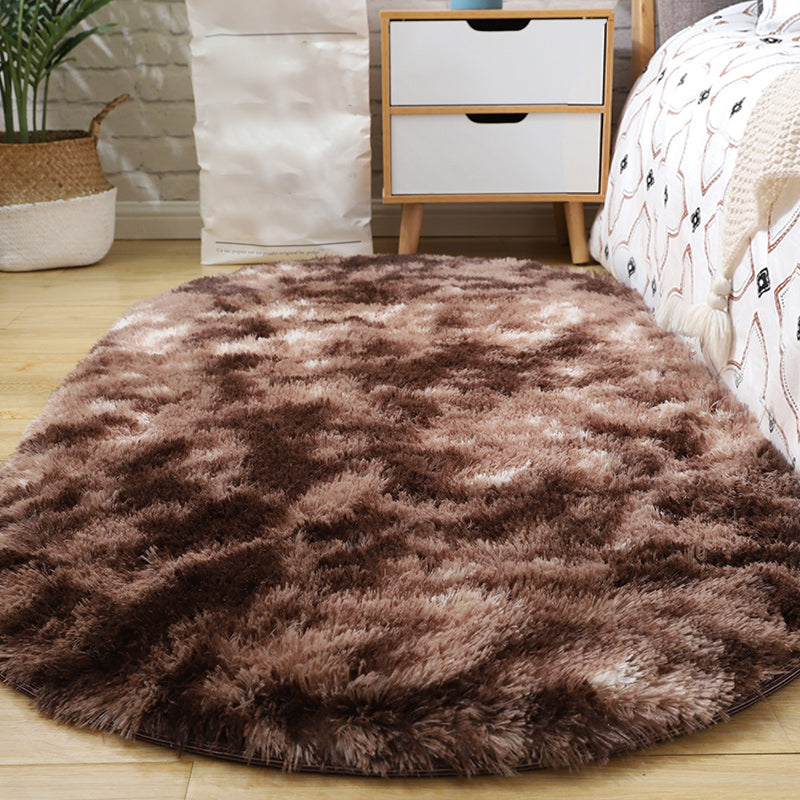 Multi-Color Living Room Rug Nordic Plain Area Carpet Faux Wool Non-Slip Backing Easy Care Rug