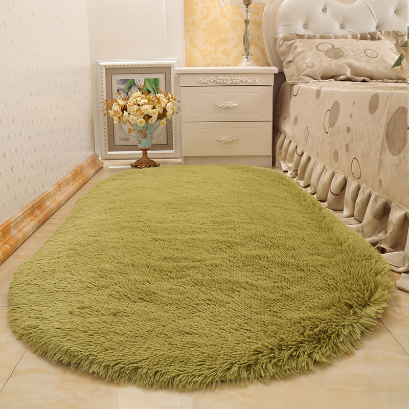 Multi-Color Living Room Rug Nordic Plain Area Carpet Faux Wool Non-Slip Backing Easy Care Rug