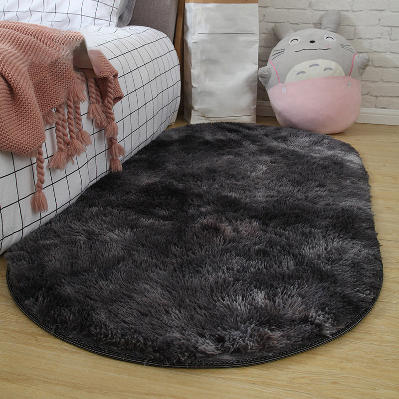 Multi-Color Living Room Rug Nordic Plain Area Carpet Faux Wool Non-Slip Backing Easy Care Rug