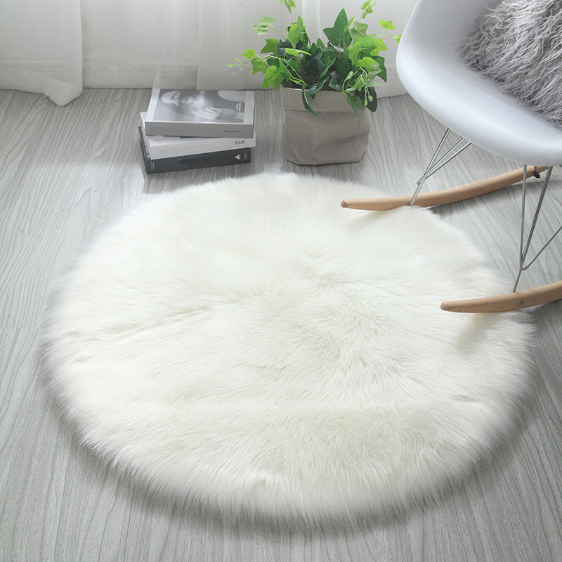Simple Living Room Rug Multi-Colored Plain Carpet Shag Washable Pet Friendly Indoor Rug