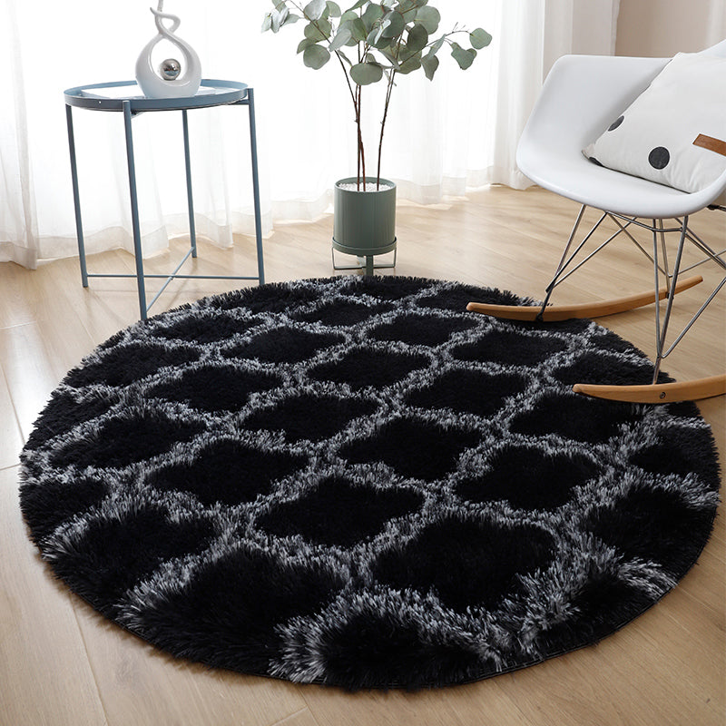Lässiger Heimdekor-Teppich, mehrfarbiger Teppich mit Batikmuster, Kunstwolle, waschbarer Teppich mit rutschfester Rückseite