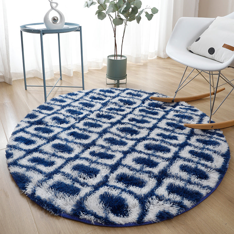 Lässiger Heimdekor-Teppich, mehrfarbiger Teppich mit Batikmuster, Kunstwolle, waschbarer Teppich mit rutschfester Rückseite