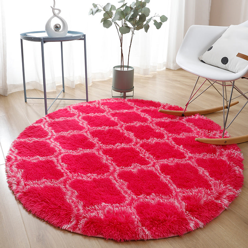 Lässiger Heimdekor-Teppich, mehrfarbiger Teppich mit Batikmuster, Kunstwolle, waschbarer Teppich mit rutschfester Rückseite