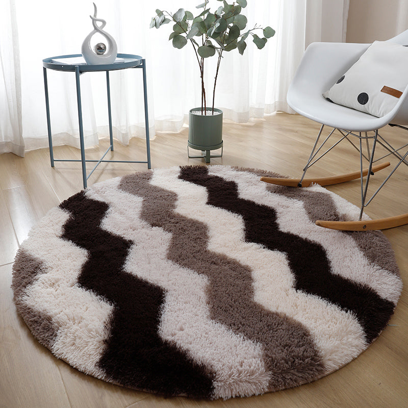Lässiger Heimdekor-Teppich, mehrfarbiger Teppich mit Batikmuster, Kunstwolle, waschbarer Teppich mit rutschfester Rückseite