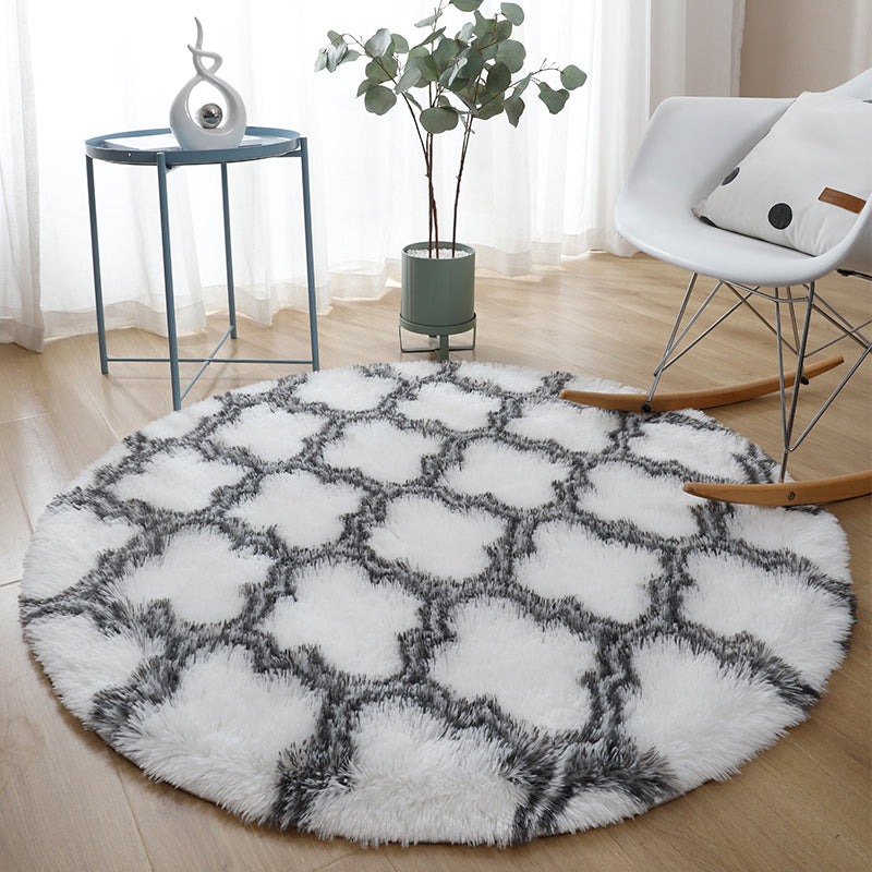 Lässiger Heimdekor-Teppich, mehrfarbiger Teppich mit Batikmuster, Kunstwolle, waschbarer Teppich mit rutschfester Rückseite