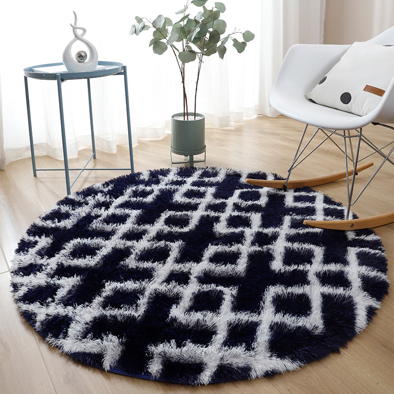 Lässiger Heimdekor-Teppich, mehrfarbiger Teppich mit Batikmuster, Kunstwolle, waschbarer Teppich mit rutschfester Rückseite
