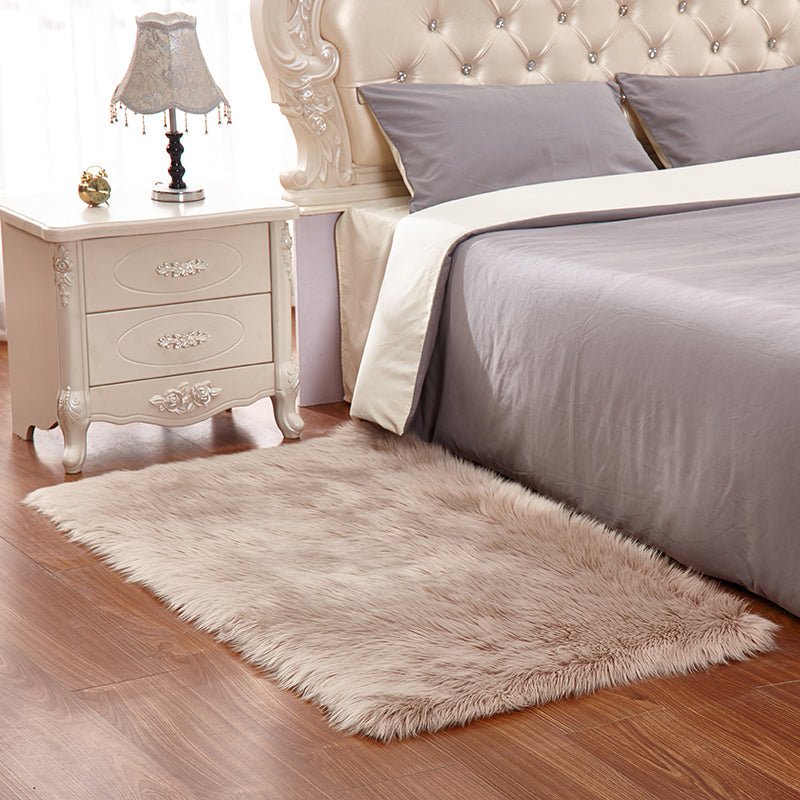 Multi Colored Solid Color Rug Shag Simple Carpet Pet Friendly Non-Slip Area Rug for Living Room