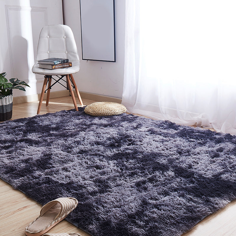 Niedlicher Teppich mit Batikmuster, mehrfarbiger Komfortteppich, flauschiger, schmutzabweisender, rutschfester Innenteppich für Schlafzimmer