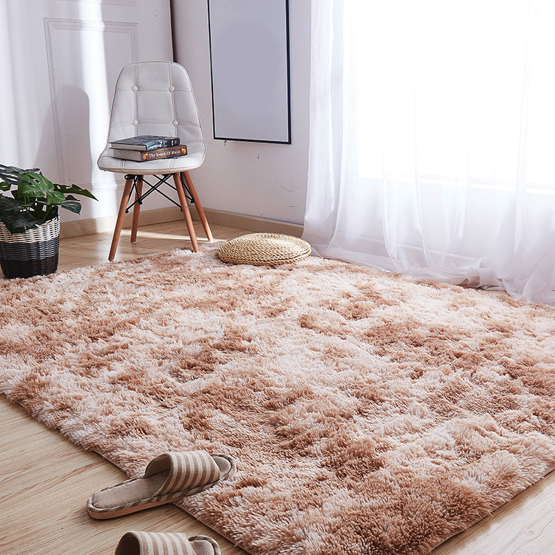 Niedlicher Teppich mit Batikmuster, mehrfarbiger Komfortteppich, flauschiger, schmutzabweisender, rutschfester Innenteppich für Schlafzimmer